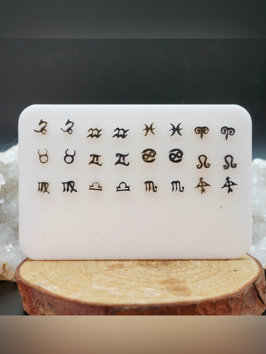 14k Solid Gold Zodiac Symbol Threadless End